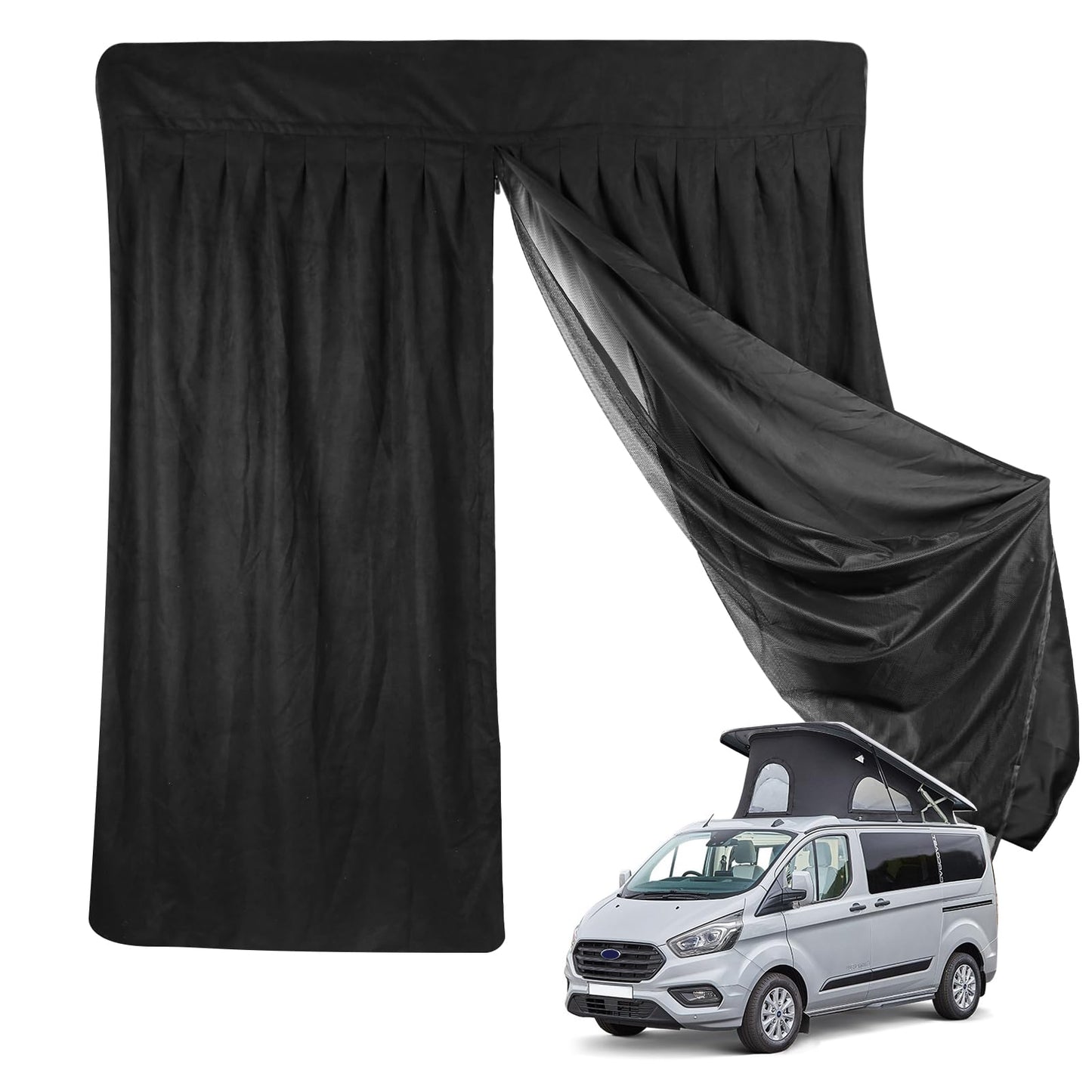 Mosquitera Magnética para Furgonetas, Mosquitera Universal para la Puerta Trasera del Coche con Cierre Magnético para Furgonetas, Autocaravanas y Campervans