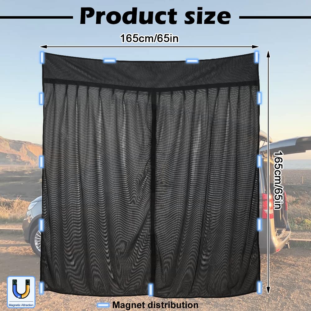 Mosquitera Magnética para Furgonetas, Mosquitera Universal para la Puerta Trasera del Coche con Cierre Magnético para Furgonetas, Autocaravanas y Campervans