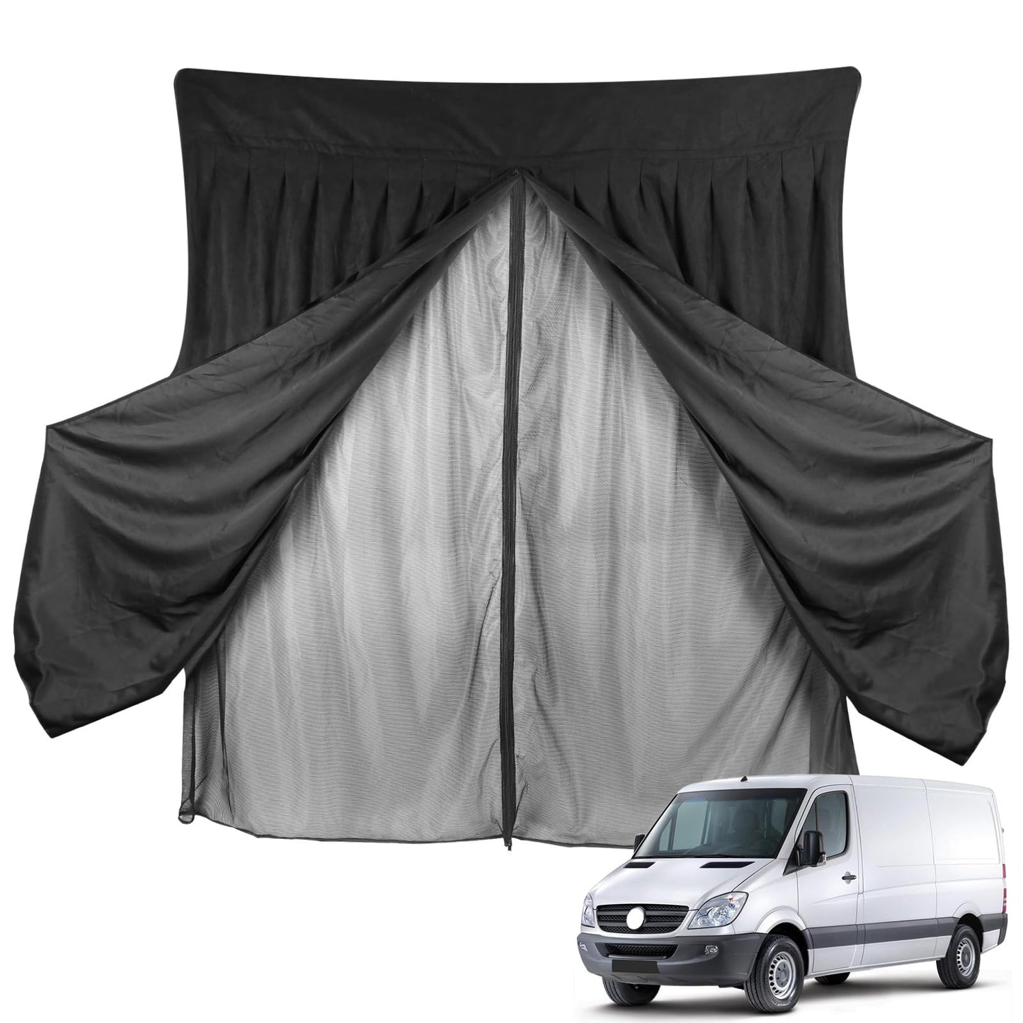 Mosquitera Magnética para Furgonetas, Mosquitera Universal para la Puerta Trasera del Coche con Cierre Magnético para Furgonetas, Autocaravanas y Campervans