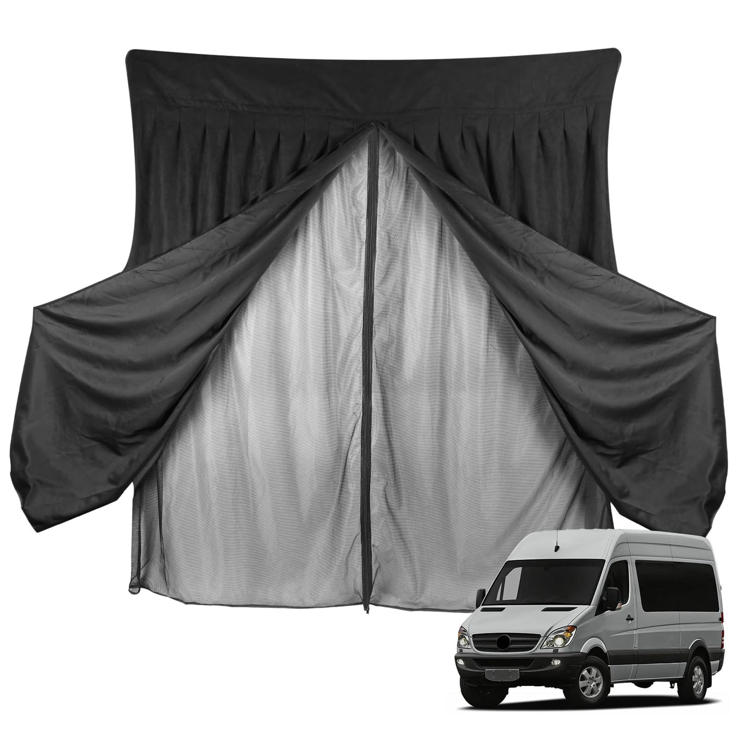 Mosquitera Magnética para Furgonetas, Mosquitera Universal para la Puerta Trasera del Coche con Cierre Magnético para Furgonetas, Autocaravanas y Campervans