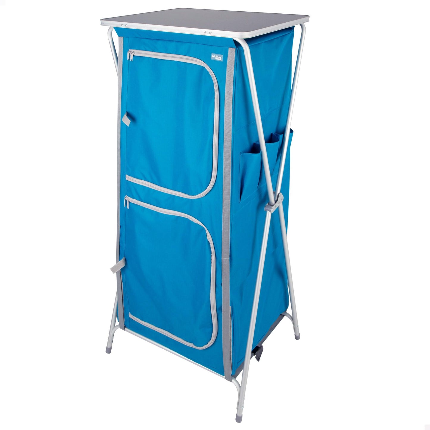 AKTIVE 63014 - Armario de camping con cremallera elevado, medidas 60 x 44 x 67 cm, peso máximo 25 kg, de tela, muebles para acampar