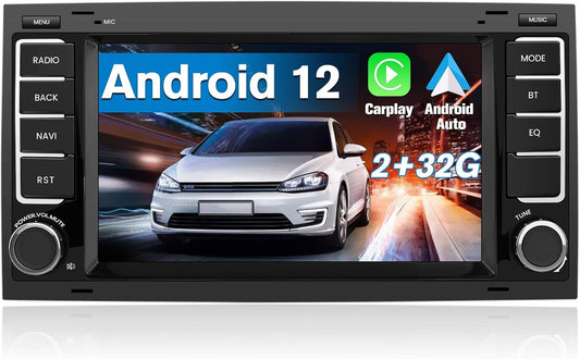 AWESAFE Android 12.0 [2GB+32GB] Radio Coche con Pantalla Táctil 7 Pulgadas para VW Touareg/Transporter T5 Multivan, Admite Carplay/Android Auto Inalámbrico/Bluetooth/GPS,etc.