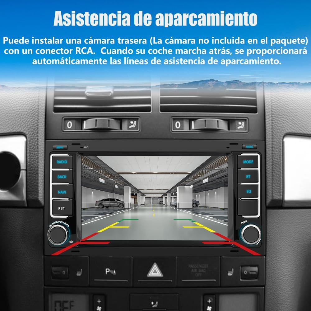 AWESAFE Android 12.0 [2GB+32GB] Radio Coche con Pantalla Táctil 7 Pulgadas para VW Touareg/Transporter T5 Multivan, Admite Carplay/Android Auto Inalámbrico/Bluetooth/GPS,etc.