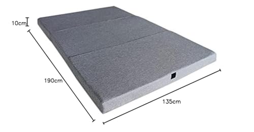 Ventadecolchones - Colchón Plegable con Viscoelástica con Cierre y Asa 120 x 190 x 10 cm con Espuma D25 extrafirme en Loneta Premium Gris para Furgonetas, de Viajes o para Invitados